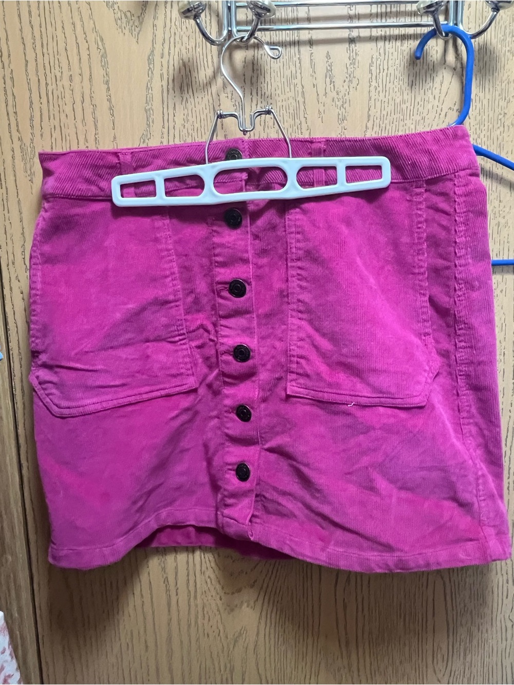 wild fable Button-Front Mini Skirt in Bright Pink